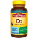 Nature Made Vitamina D3 1000 UI (25 mcg), Suplemento de vitamina D para Bone, Dientes, Muscle e Immune Health Support, 100 Softgels, 100 Day Supply