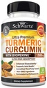 Curcumina Turmérica con extracto de cobre negro 1500mg - Alta Absorción Ultra Potent Turmeric Suplemento con 95% Curcuminoides y BioPerina - Capsúsulas no OMG para soporte conjunto - 45 cápsulas