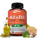 NutriFlair Vitaminas D3 (5000iu/125mcg) + K2 (como Mk7) - Fabricado con Ingredientes Plantados Plus BioPerine Black Pepper Extract, 90 Capsules - Soportes sano Immune, Corazón y Salud - Píldoras no GMO