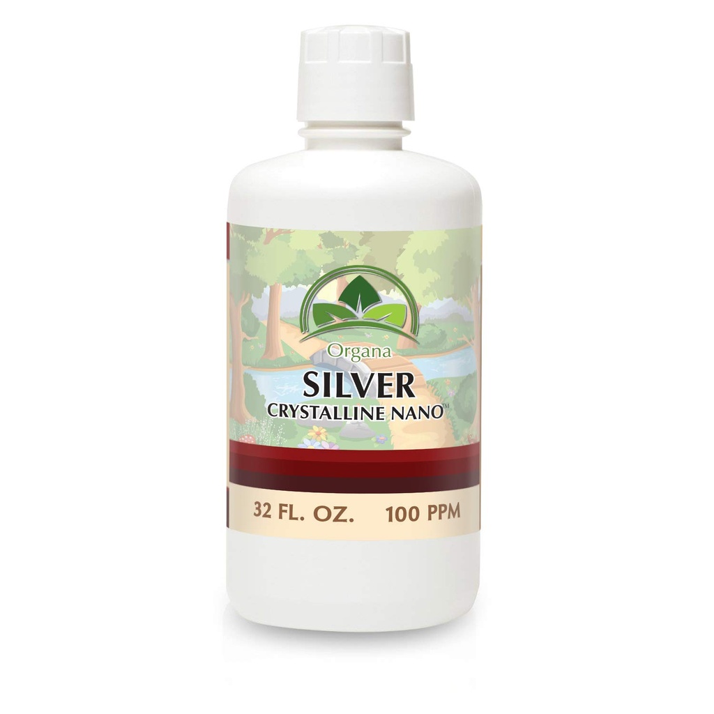 Organa Cristalina Nano Colloidal Plata - 100 PPM - 32 oz Botella