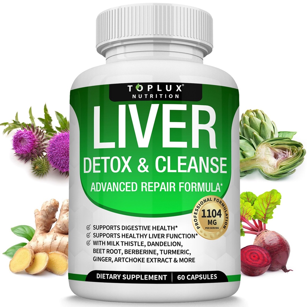 Liver Cleanse Detox " Repair Formula Liver Detox Suplemento – Milk Thistle with Dandelion, Artichoke, Turmeric, Beet Root, Turmeric " More for Natural Fast Herbal Cleaning Non-gmo Vegan 60 cápsulas