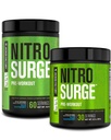 Jacked Factory NITROSURGE Pre Workout Suplemento - Energy Booster, Instant Strength Gains, Clear Focus &amp; Intense Pumps - NO Booster &amp; Powerful Preworkout Energy Powder - 90 Servings, Blue Raspberry