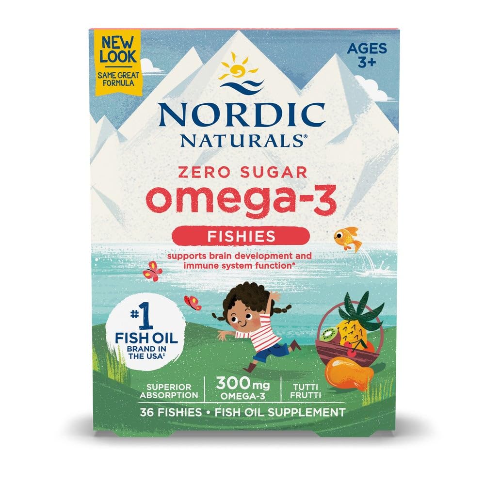 Nordic Naturals Nordic Omega-3 Fishies, Tutti Frutti - 36 Fishies - 300 mg Total Omega-3 con EPA &amp; DHA - Healthy Brain, Mood, Vision & Immune System - Non-GMO - 36 Servings