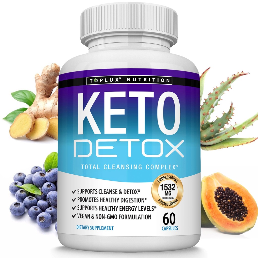 Toplux Keto Detox Pills Advanced Cleansing Extract – 1532 Mg Natural Acai Colon Cleanser Formula, Flush Toxins & Excess Waste, for Men Women, 60 Capsules, Suplemento