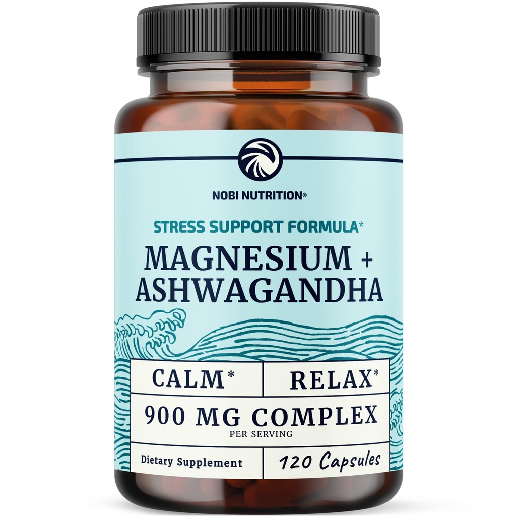 Magnesium Ashwagandha, Relaxation & Calming Magnesium Supplement for Adults
