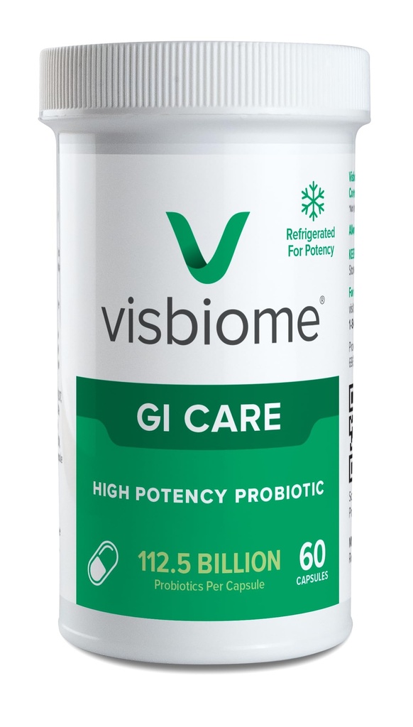Visbiome® GI Care - High Potency Probiotic - 112.5 Billion CFU Live Probiotics, Original De Simone Formulation, Made in USA, 60 cápsulas.