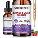 GREENPEOPLE Kidney Cleanse Detox " Repair - 27-In-1 Kidney " Liver Drops with 20:1 Cranberry Extract " Chanca Piedra, Alcohol-Free Supplement for Urinary Tract " Liver Support (2 Oz 1 Pack, Blueberry)