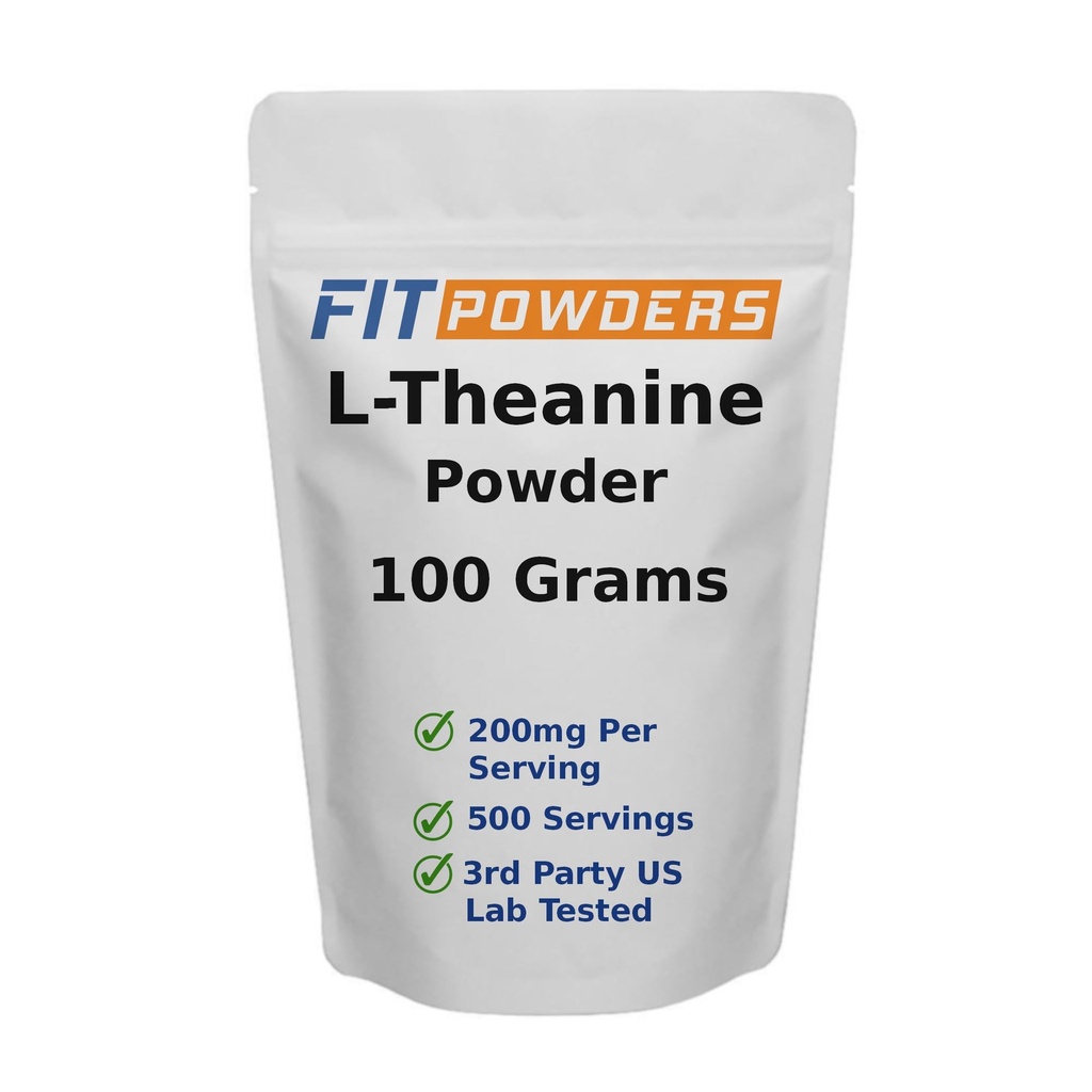 L-Theanine Powder 100% Puro, No-GMO, Vegan, Gluten Suplemento de Polvo Teanino Libre (Multiple Sizes) Mood and Cognitive, Stress Relief and Relaxation, Scoop Included (100 Grams)