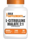 BulkSupplements.com L-Citrulline Malate Capsules - como L-Citrulline Malate 2:1, Nitric Oxide Supplement - Gluten Free, 8 cápsulas por Serving (3000mg), 240 Conde (Pack of 1)