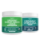 Triquetra Health Organic Spirulina Powder 8 oz. Más Orgánica Barley Grass Juice Powder 5.3 oz.