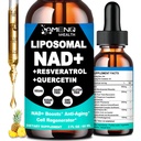 NAD Suplemento, Liposomal NAD Nicotinamide Riboside Resveratrol 900mg Quercetion, TMG, Vitamin B3, High Potency NAD Plus Liquid Supplement for Cell Regenerator, Longevity, Energy, Anti-Aging, Focus