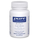 Encapsulaciones puras Acetyl-L-Carnitine 250 mg - Memory & Brain Supplement - Brain Support & Focus* - Gluten Free " Non-GMO - 60 cápsulas