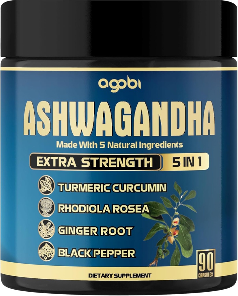 agobi Ashwagandha Suplemento cápsulas - 90 condes para 3 meses de suministro