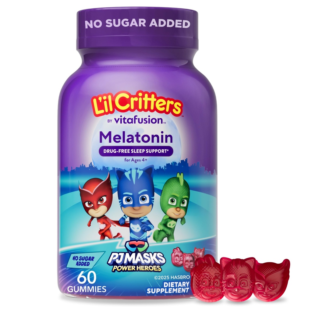 L'il Critters PJ Masks Melatonin Gummy Suplementos, 60 Gummies
