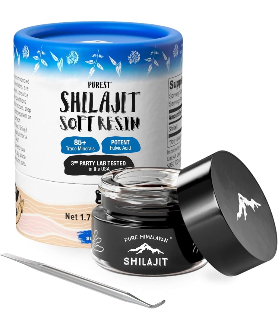 Shilajit by Pure Himalyan Shilajit ®, Grade A Himalayan Soft Resin, Energy &amp; Immune Support, Natural Source of Fulvic Acid &amp; 85+ Trace Minerals Supplement for Men &amp; Women (50ml/1.5 fl oz)