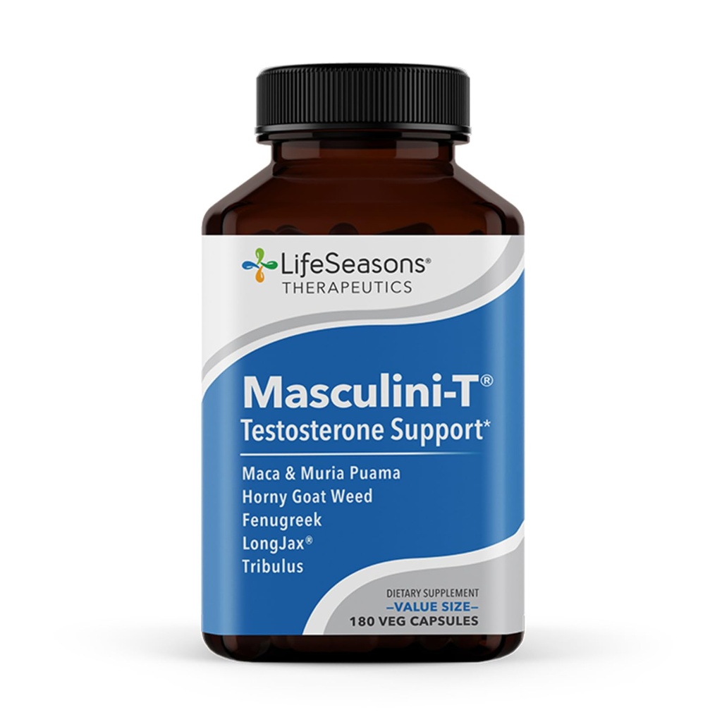 LifeSeasons Masculini-T - Testosterone Support Supplement - Enhances Mental ' Aspects of Sexual and Athletic Performance - Supports Normal Erectile Function - Improve Libido - 180 Capsules
