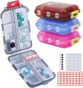 4PS Organizador de píldoras de viaje con 164 etiquetas Slice,10 Compartments Travel Pill Box Portable Polding Small Pill Case Daily Pill Container Utilizado para el almacenamiento de carry Medicine Organizer by M MUchengbao