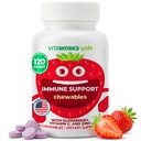 Elderberry para niños con zinc y vitamina C - Immune Support Suplemento Chewable Tablets - Tasty Natural Mixed Berry Flavor - Vegan, Vegetarian, Gluten Free, Non-GMO, para niños, 120 Chewables