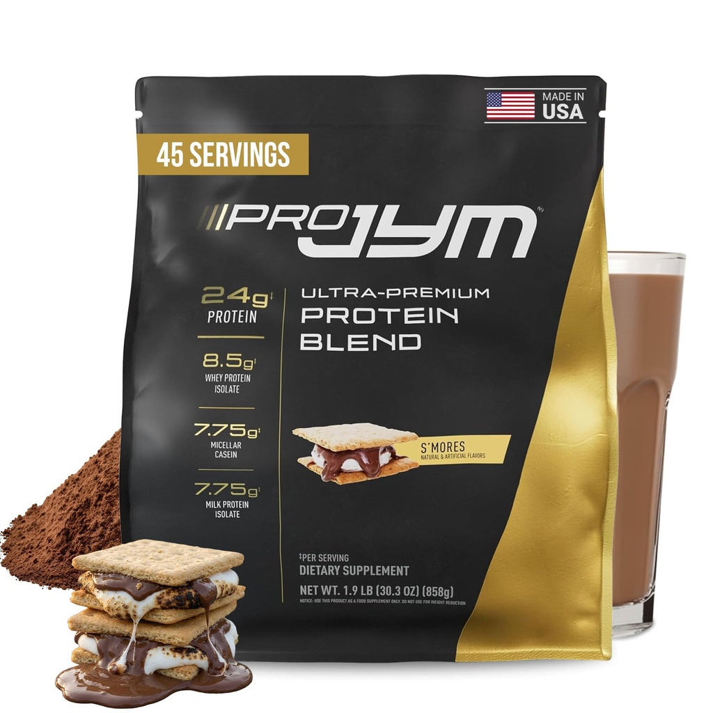 Pro JYM S'Mores Protein Powder - Whey Protein Isolates, Casein, " Milk Protein, Lean Muscle Building for Men ' Women, JYM Supplement Science, 45 Servings