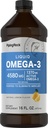 Piping Rock Omega 3 Fish Oil Líquido Suplemento Silencioso 16 Fl Oz ← Mercurio Libre Silencio Lemon Flavor Silencio 1370 mg Active Omega-3 Silencio para Hombres y Mujeres