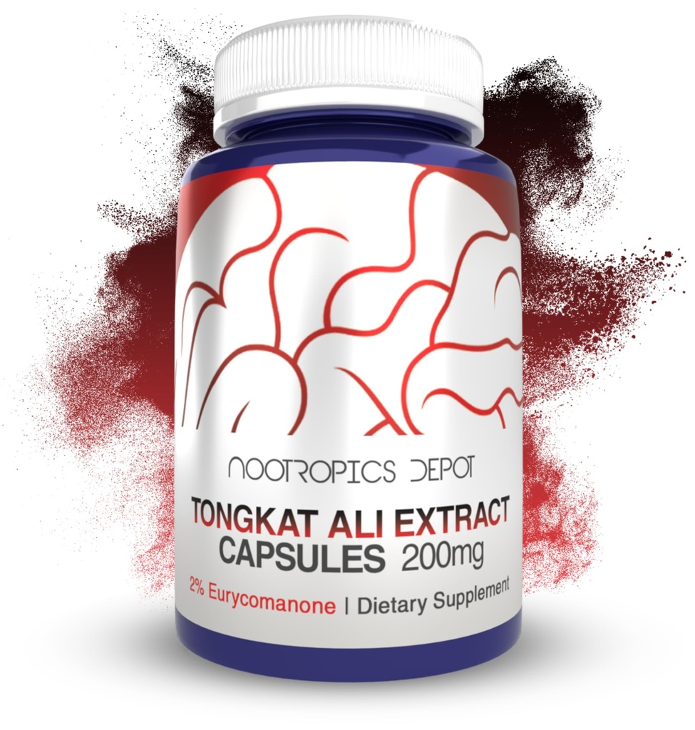 Nootropics Depot Tongkat Ali Extract Capsules ← 200mg Silencio 120 Conde Silencio 2% Eurycomanone by HPTLC ← Eurycoma longifolia Root Extract