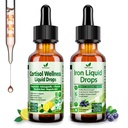 Cortisol Detox + Suplemento de Hierro para Mujeres, Hombres, Vegan, No GMO