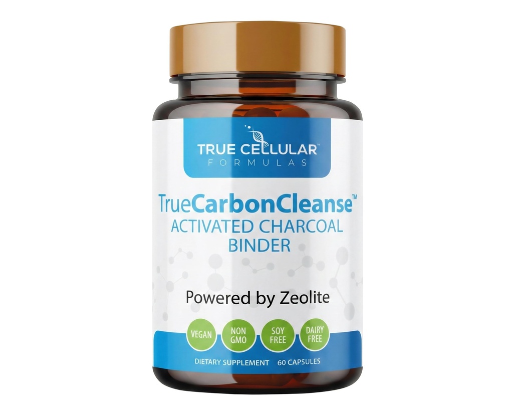 TrueCarbonCleanseTM - Perfect Gut Detoxifier &amp; Binder - Advanced Formula with Organic Bamboo Activated Charcoal Capsules - 60 cápsulas - Vegan, Non GMO, Gluten Free, Soy Free, Non-Toxic Certified