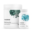 THORNE - Energy Bundle - Daily Greens Plus " Basic B Complex - Promociona la energía celular y la resistencia física - 30 Servimientos