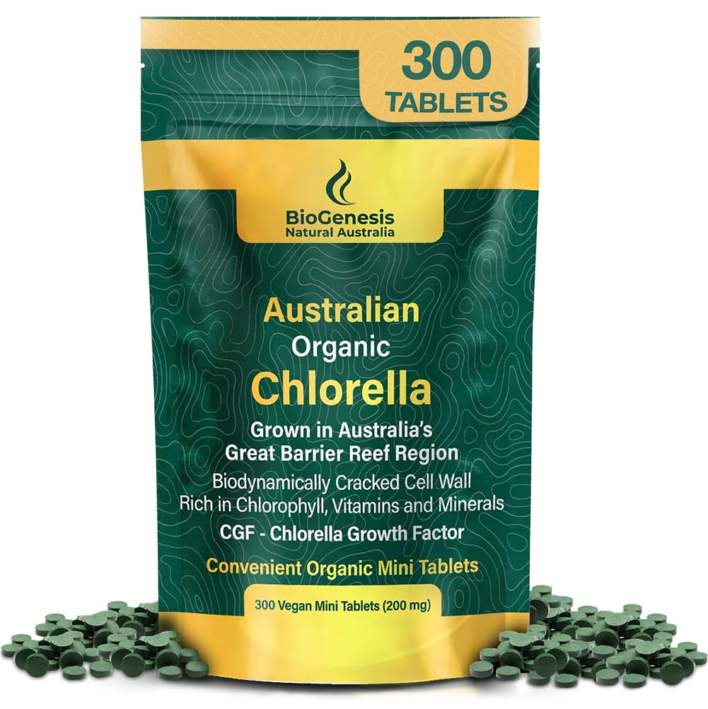Biogenesis Organic Chlorella Mini Tablets – 300 Conde (200mg) peru Australian Grown Silencio Rich in Chlorophyll, Vitamins & Minerals tención Soporta Energía &amp; Inmunidad perun Mini Tablets