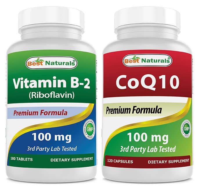 Mejores Naturales Vitamina B2 (Riboflavin) 100 mg " COQ10 100 mg