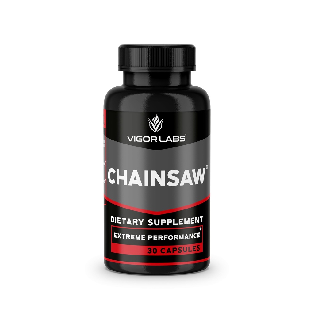 Chainsaw por Vigor Labs (30 Capsules), apoya la firmeza, la resistencia y la resistencia, suplemento dietético para el flujo de sangre (Made en EE.UU.)