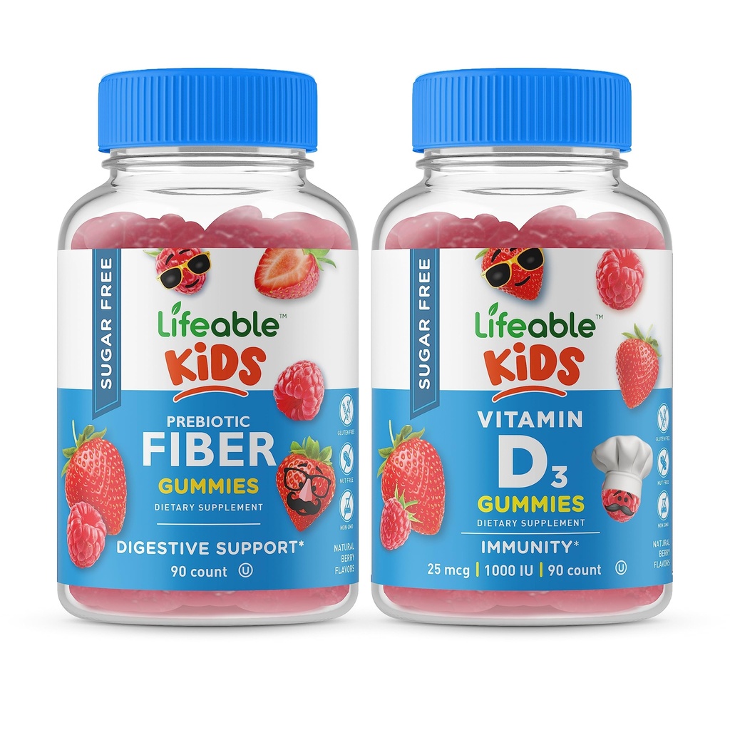 Niños de fibras preciosas gratis de azúcar y vitamina D niños, maniquíes - Gran Tasting, Suplemento de vitaminas, Gluten Gratis, GMO Gratis, Chewable Gummy