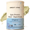 Sprout Living Plant Based Protein &amp; Superfoods Powder, Original, Unflavored ¦ Organic Protein Powder, Vegan, Non Dairy, Non-GMO, Gluten Free, Sugar Free, Perfect Keto Drink Mix (2 lb)