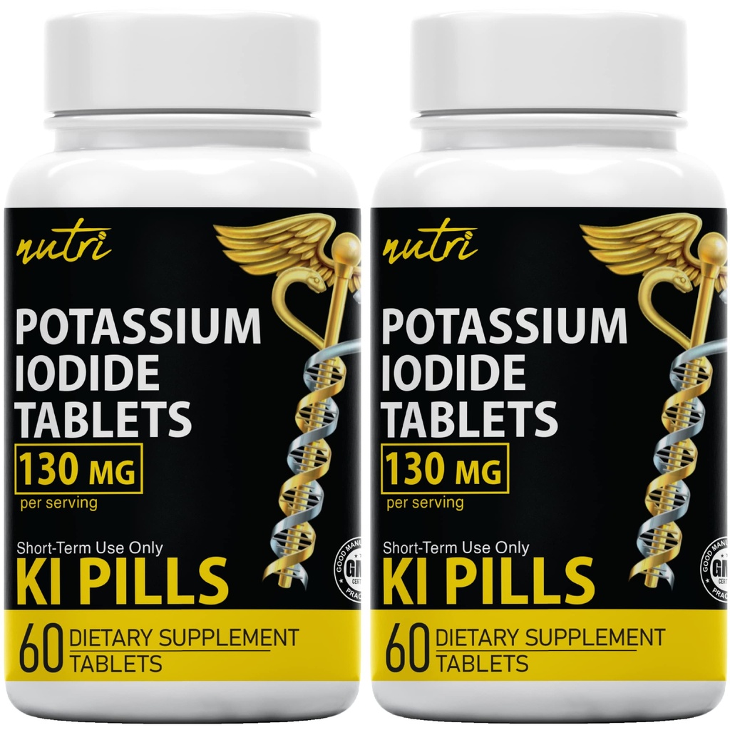 Fusiones de la naturaleza Potasio Iodida Tablas 130 mg (Pack of 2) - (120 Tabletas) EXP 10/2032 - Ki Pills - Yoduro de potasio