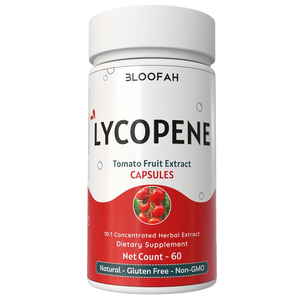 Tomato Fruit Capsules 500mg ← Rico en Lycopene Tomato Fruit Concentrado 10:1 Extracto Polvo Silencio No Gluten Fórmula Libre Silencioso Natural Carotenoide Suplemento (60 Cuenta (Pack of 1))