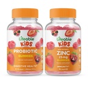 Probiótico Lifeable 2 Billones CFU Kids + Zinc 25mg Kids, Gummies Bundle - Gran Tasting, Suplemento de vitaminas, Gluten Free, GMO Free, Chewable Gummy