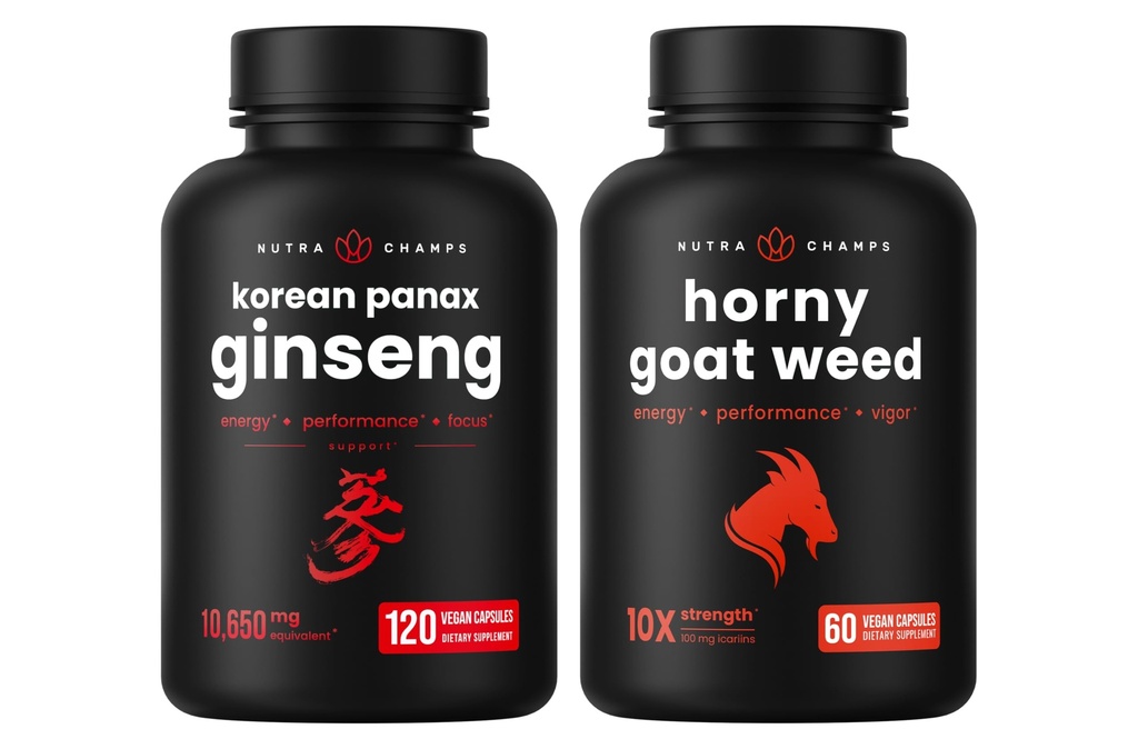 NutraChamps Korean Ginseng y Horny Goat Weed Bundle