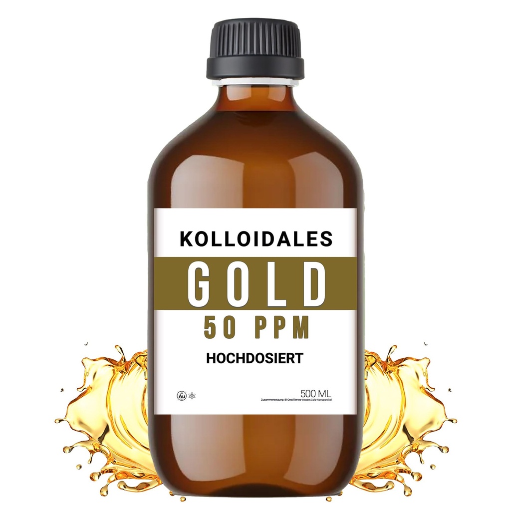 Solución de oro frío, 50 PPM, 500ml, alta pureza 99.99%