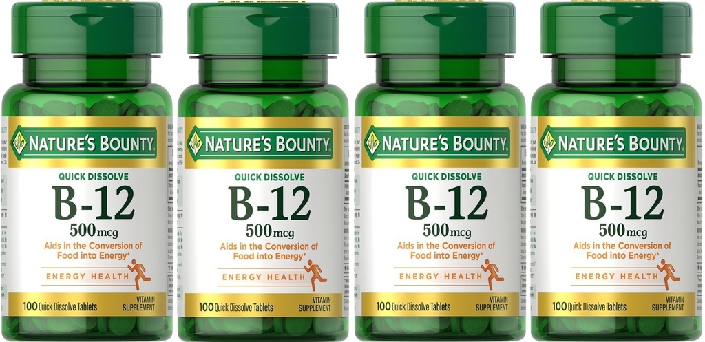 Vitamina B-12 500 mcg, 100 ea (Pack of 4)