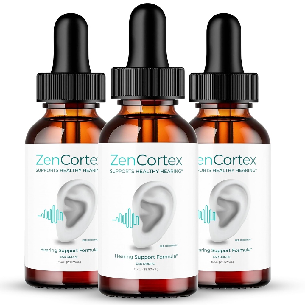 IDEAL PERFORMANCE Zencortex Tinnitus Relief for Ringing Ears Drops, Zencortex Ring Clear Tinnitus Drops, Tinnitus Treatment Supplement, Ear Ringing Relief Tinnitus, Zen Cortex Reviews (3 Pack)