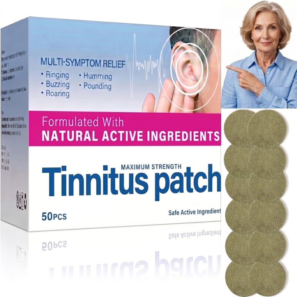 Tinnitus Relief for Ringing Ears, 50 Count Tinnitus Relief Patch, Natural Herbal Ear Support for Buzzing Roaring and Clicking, with Mild Formulation, Soothing Ear Health Patches for Men and Women