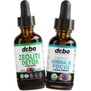Zeolite Detox &amp; Adrenal Focus Support - Clinoptilolite Zeolite for Kids &amp; Adults Liquid Drops with Vitamins B12 &amp; D - Organic Adrenal and Focus for Calm Natural Brain, Memory Fatigue Stress Atención
