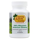 100% Puro Wisconsin American Ginseng Capsules - 500mg. Authentic Panax Quinquefolius. Potent Ground Ginseng Root - No Fillers, Binders u otros aditivos.