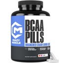 Mosculo loco BCAA Píldoras con la proporción perfecta 2:1:1 de Aminoácidos de Cadena ramificada Suplemento, 1000 mg de BCAAs por Píldora (mejor que cápsulas), 120 Tabletas