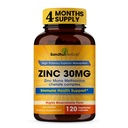 SANDHUHERBALS Zinc 30mg Cápsulas para Hombres &amp; Mujeres TENIDO 120 Conde (Pack of 1) TEN Zinc Suplementos para Immune &amp; Antioxidante Apoyo TEN Zink 30 mg Suplementos Apoyos Skin Health