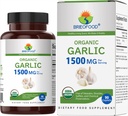 Brieofood Ajo Orgánico 1500mg, 45 Servimientos, Vegetariano, Gluten Gratis, 90 Tabletas Vegetarianas