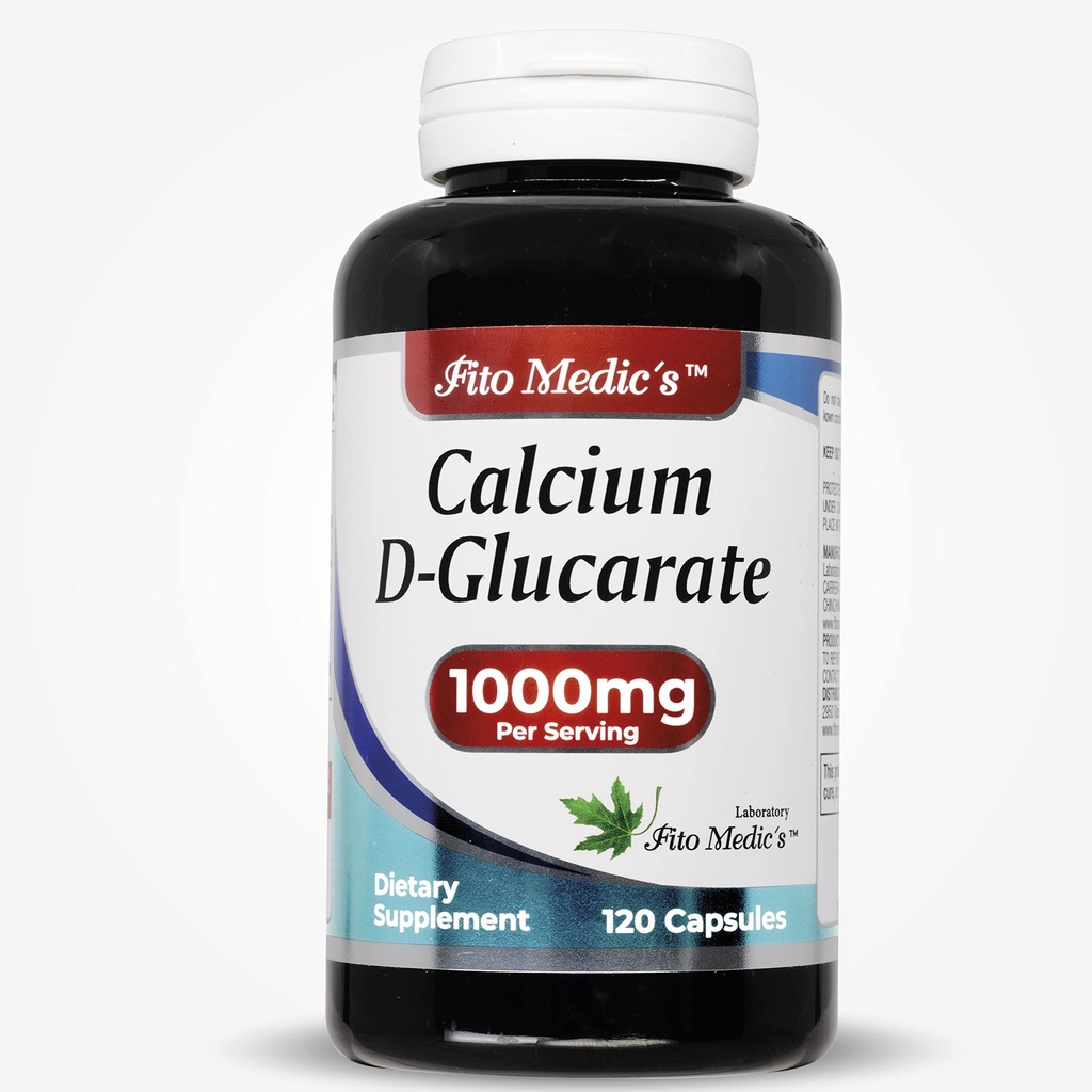 Lab - Calcio d-glucarate, Calcio 1000mg -120 Caps, Calcio Suplemento- Menopaus Soporte- Hormona Harmony- Liver Detox- Detox Cleanse- Ultra alta Absorción- Calcio, Calcio.