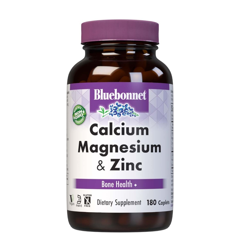 BlueBonnet Calcium Magnesium Zinc Caplets, 180 Conde