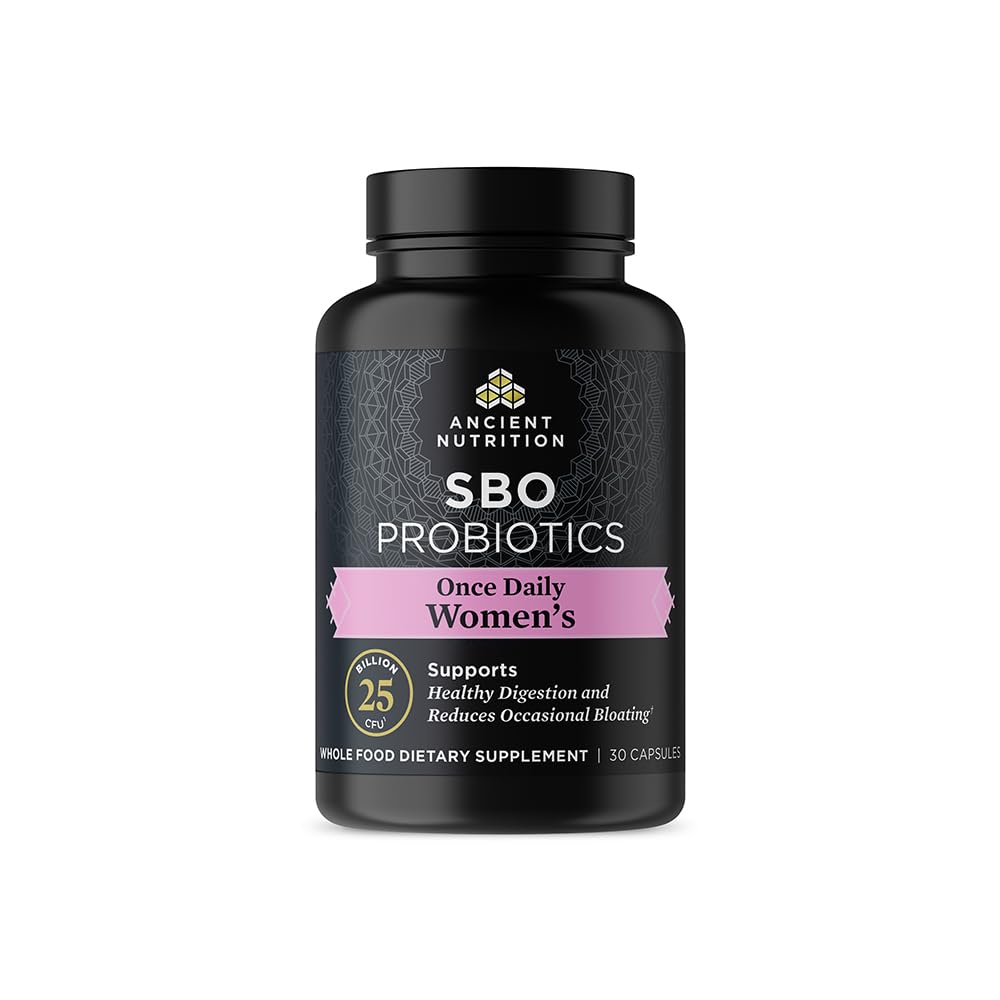 Probióticos de nutrición antiguos para las mujeres, una vez que los probióticos diarios de las mujeres 30ct, soporte digestivo y reduce el rubor ocasional, fabricado con baya de árbol de castas y Amla Berry, 25 millones de UF*
