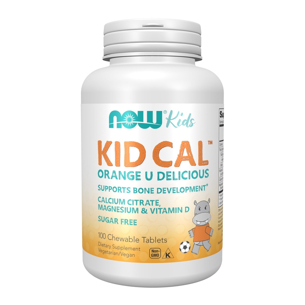 AHORA Suplementos de alimentos, Kid Cal con Citrato de calcio, Magnesio y Vitamina D, Tart Orange, 100 Chewables, embalaje puede variar